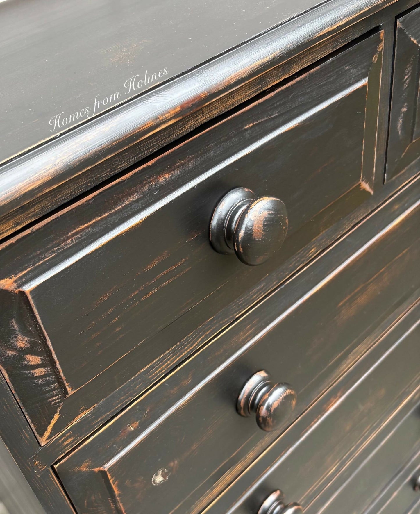 Solid pine handmade chest of drawers / industrial drawers / rustic drawers / farmhouse drawers / black drawers / aged chest of drawers /