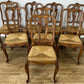 Dining Chairs Vintage French Louis Style Oak Set of 8 Upholstered Seats LOT 6345