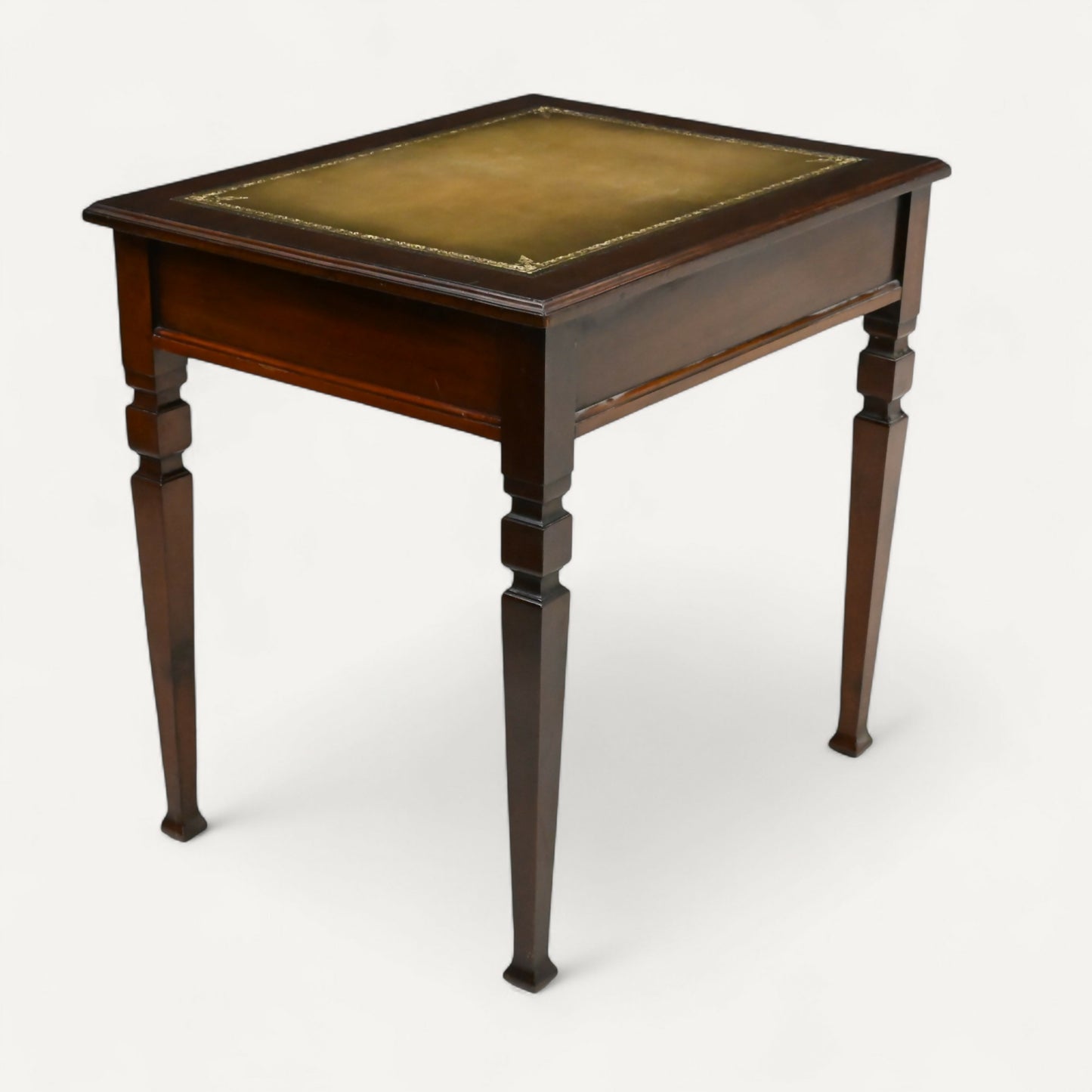 Antique Mahogany Desk Writing Table Green Leather Top Shoolbred FREE UK Delivery. SBR10598/1806E