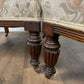 Pair of Victorian Carved Walnut Upholstered Library Armchairs