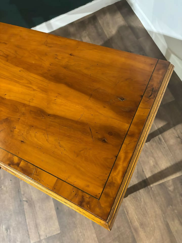 Reproduction Yew Wood Breakfront Console Table5