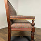 Very Large Vintage Mahogany Upholstered Bench