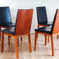 Per Hansbaek For Skovby Sm51 Danish Cherry Wood And Leather Dining Chairs