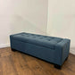 Modern Blue Upholstered Storage Ottoman Bench