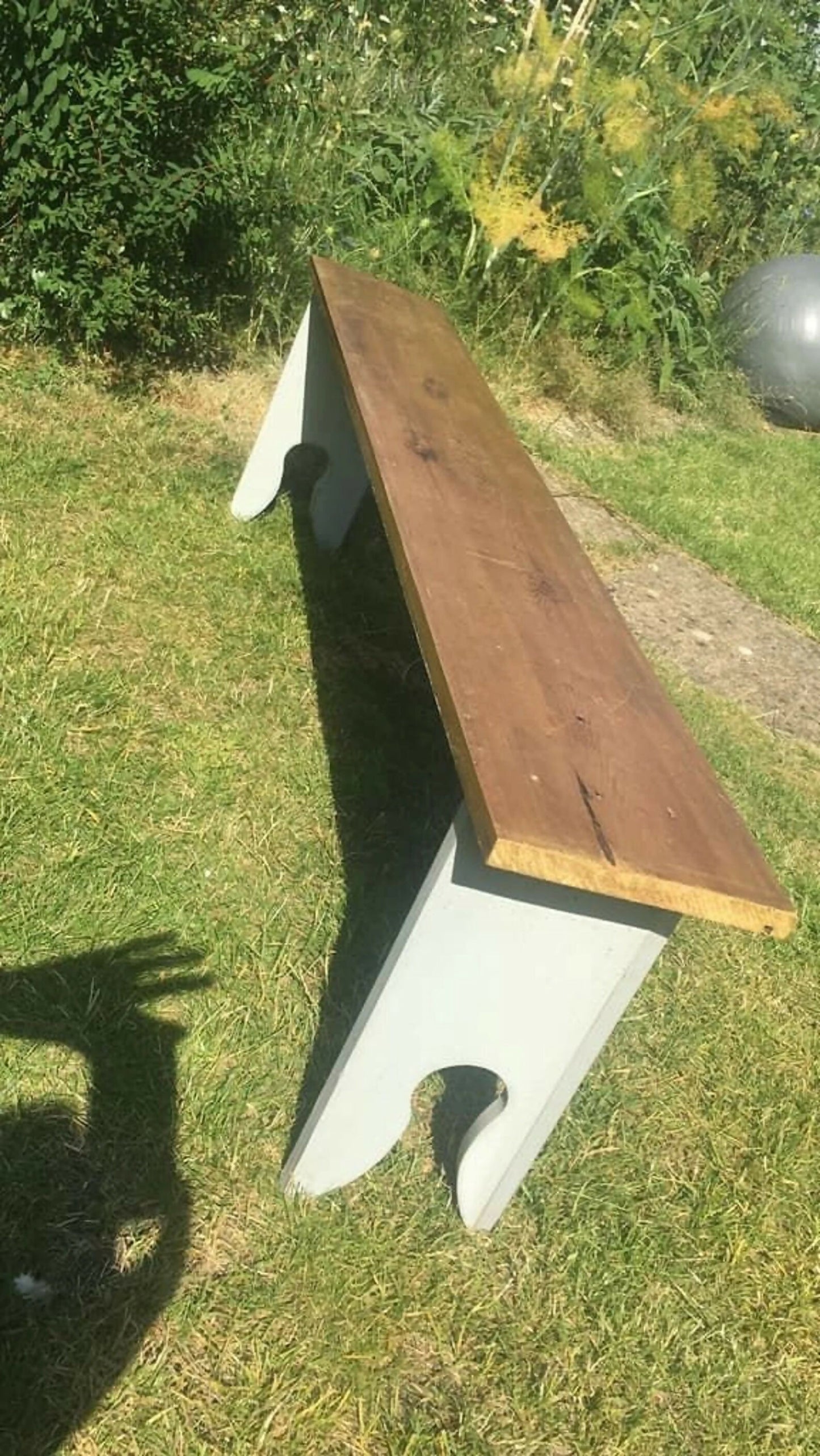Rustic Painted Wooden Top High Bench Dining Conservatory Patio