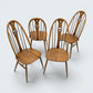 4 Ercol Windsor Swan Bow Back Dining Chairs Golden Dawn EXC FREE UK Delivery *