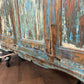 Large Vintage Rustic Indian Triple Door Cupboard in Distressed Blue