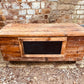 Rustic Reclaimed Wood Kitchen Island – Handmade Mobile Prep Table with Storage