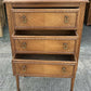 Antique French Louis XVI Style Walnut Marble Topped Bedside Chest Of Drawers
