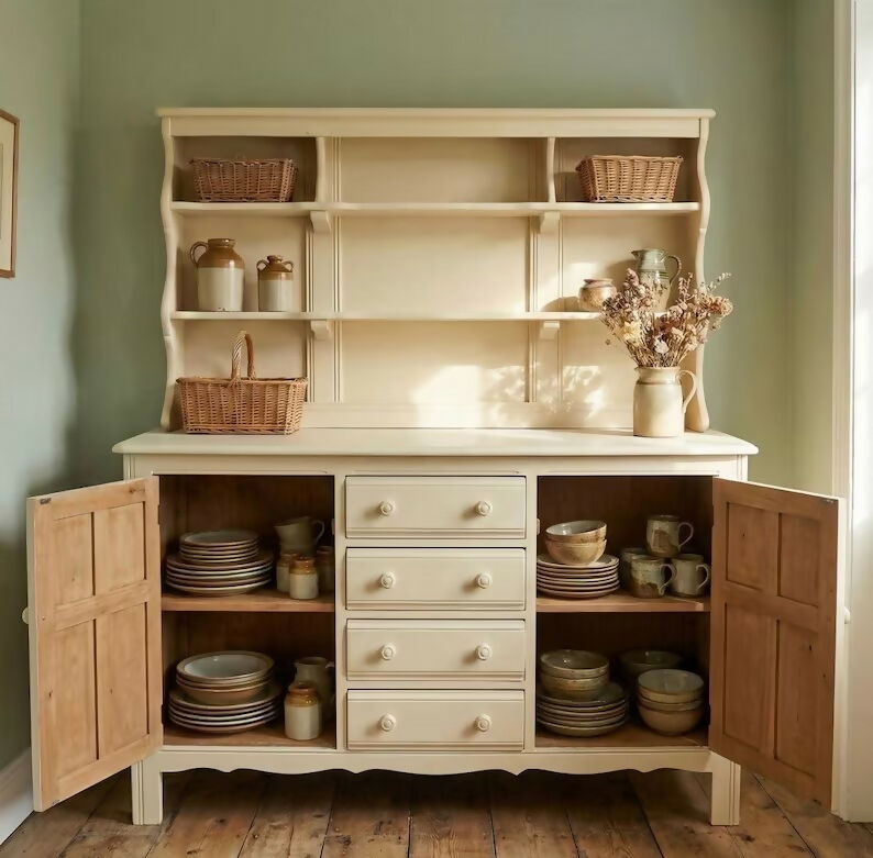 Vintage Cream Welsh Dresser/Off White Dresser