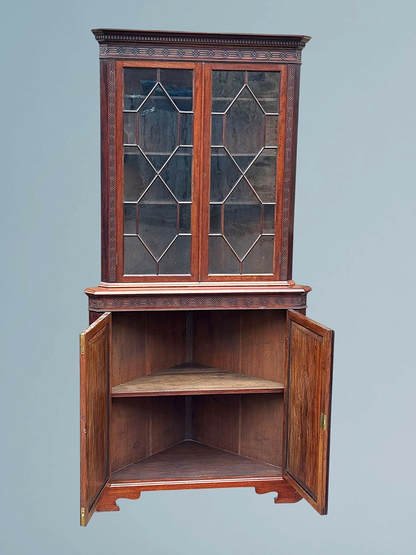 Edwardian Mahogany Corner Cabinet