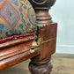 Very Large Vintage Mahogany Upholstered Bench