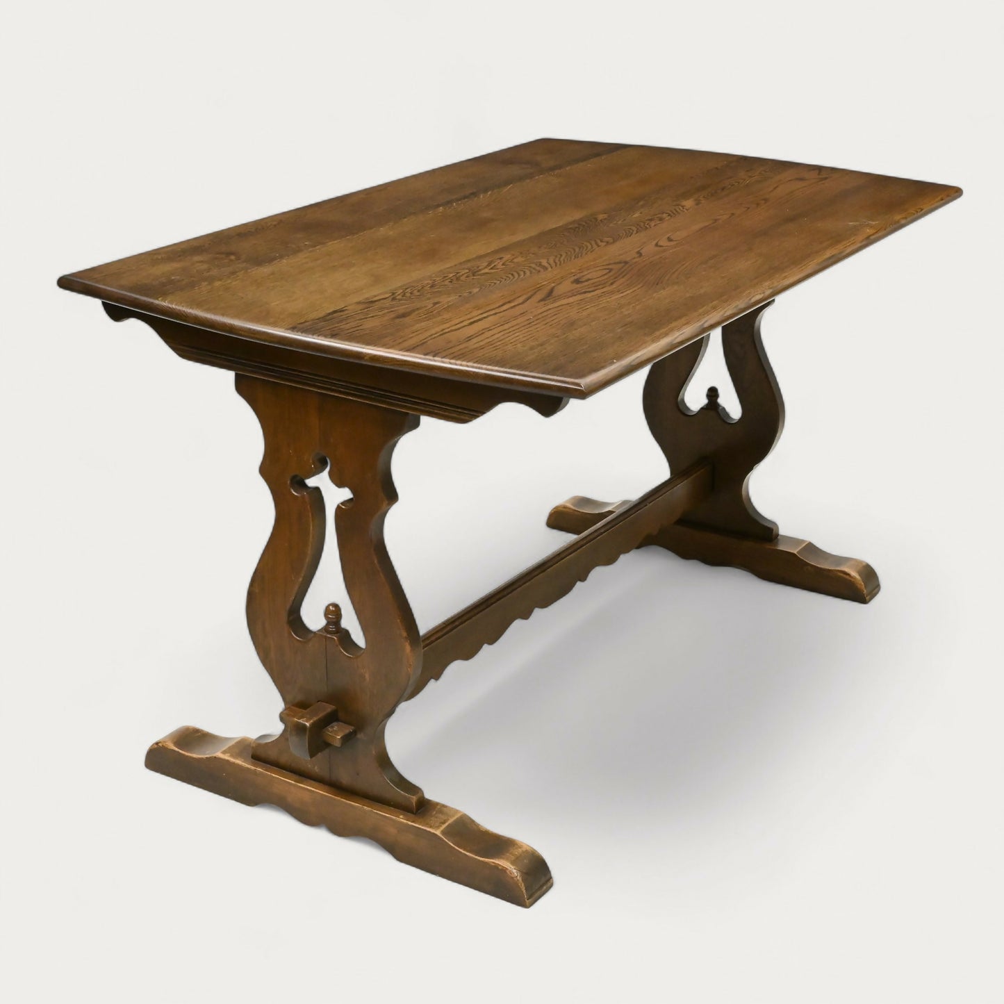 Small Old Charm Dining Table Solid Oak Refectory Style Bow End FREE UK Delivery*. SBR10836/1508E