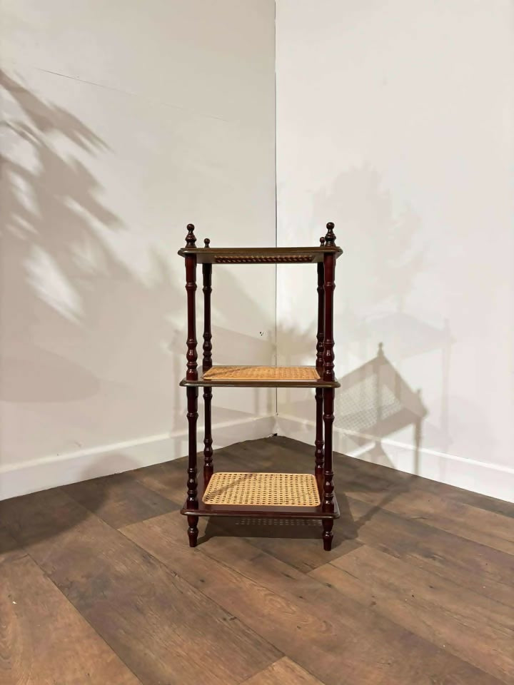 Reproduction Mahogany & Wicker What-Not