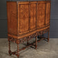 Double Bow Front Burr Walnut Drinks Cocktail Cabinet
