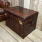 English Leather Coffee Table Storage Trunk