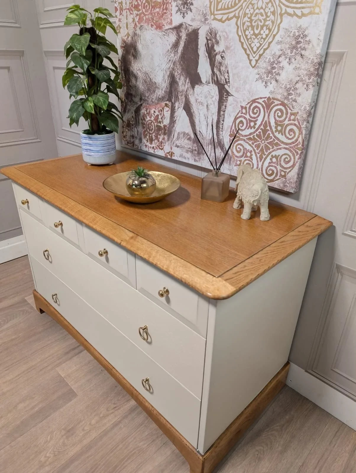 Stag Minstrel Madrigal Range Restored Vintage Drawers French Grey