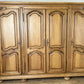 Wardrobe Vintage French Style Oak Four Door Carved Armoire Cabinet LOT 6116