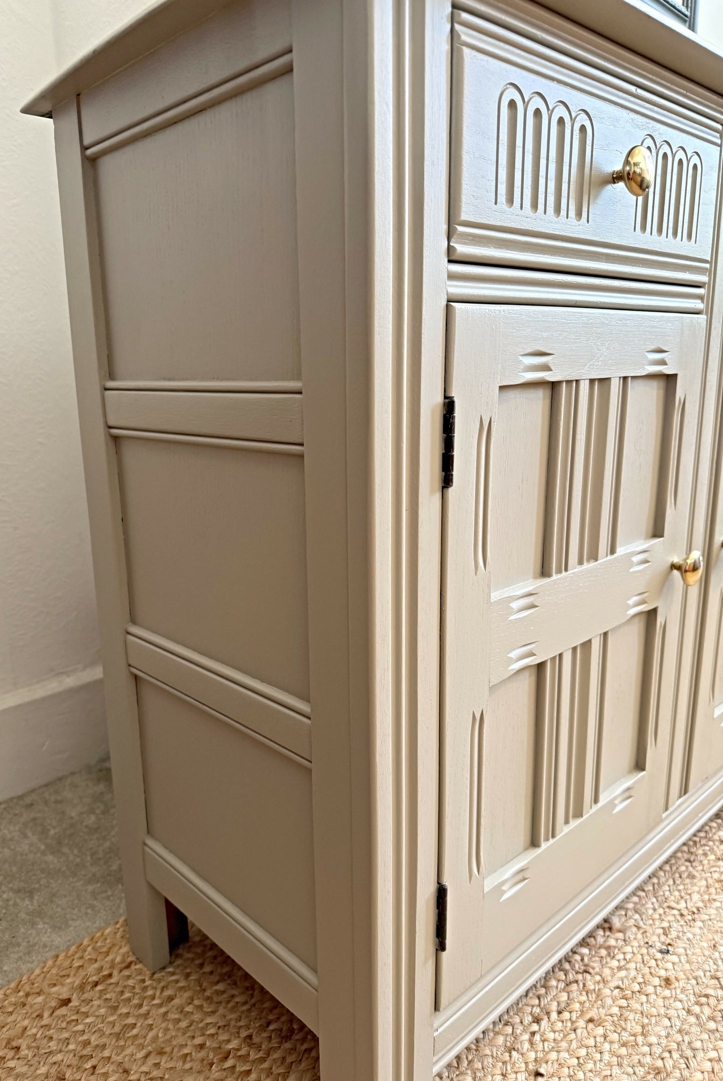 Newly refurbished Ercol pair of sideboards solid elm wood alcove