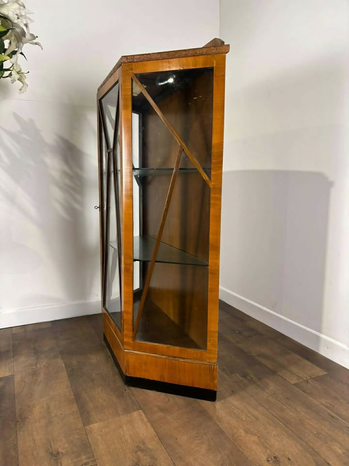 Art Deco Oak 1930s Display Cabinet
