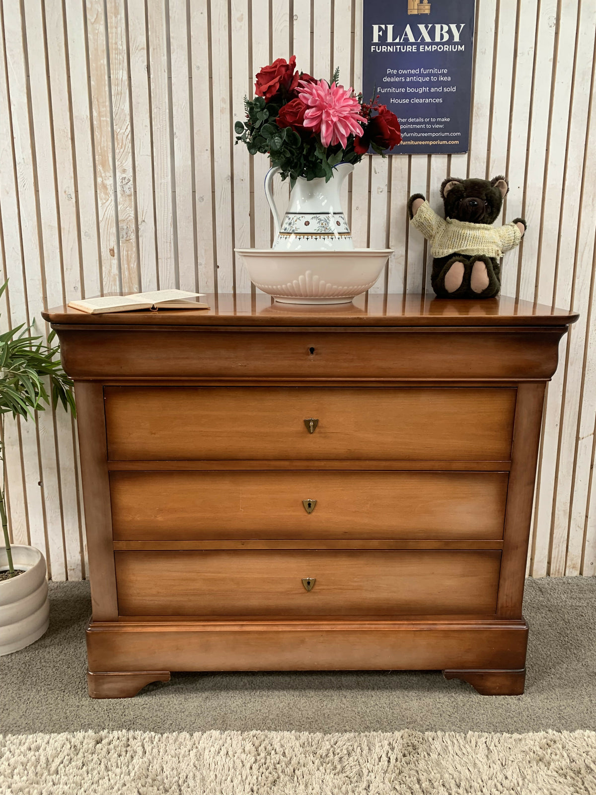 Moreux de Varennes French Vintage Writing Desk Chest 3 Drawers Pull Out Desk