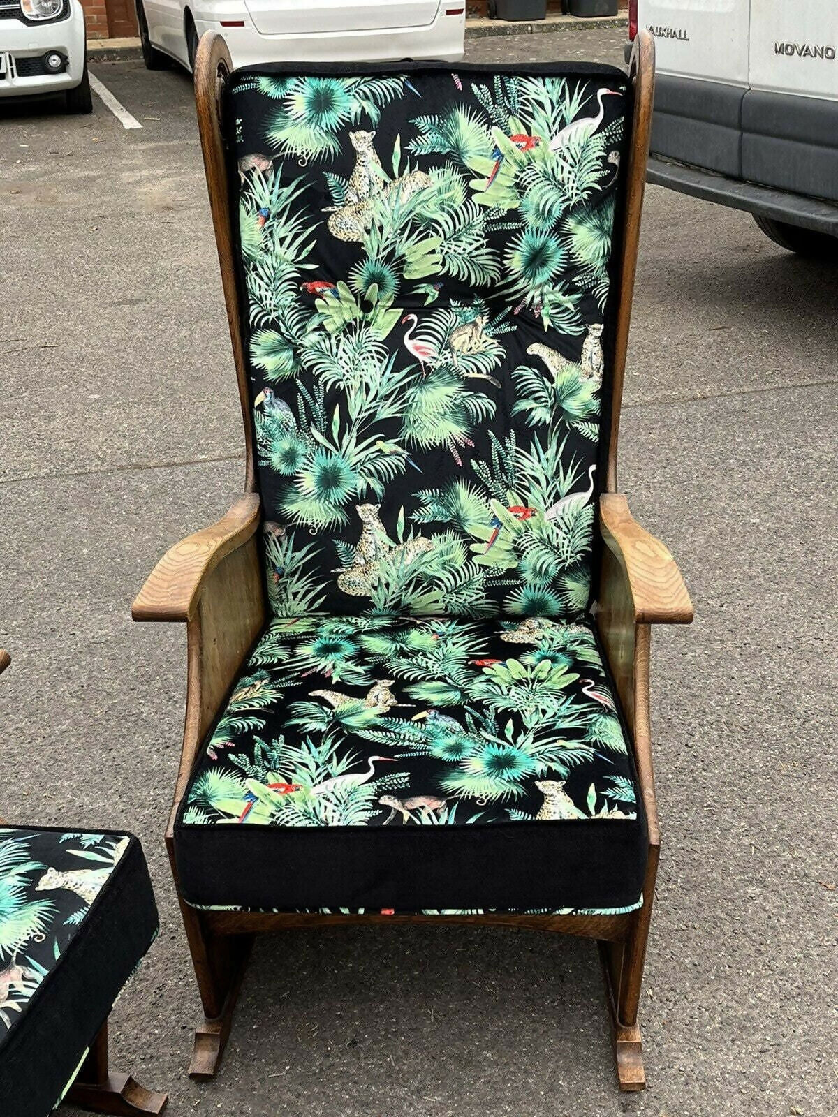 Pair Of Vintage Oak Mid Century Lounge Armchairs