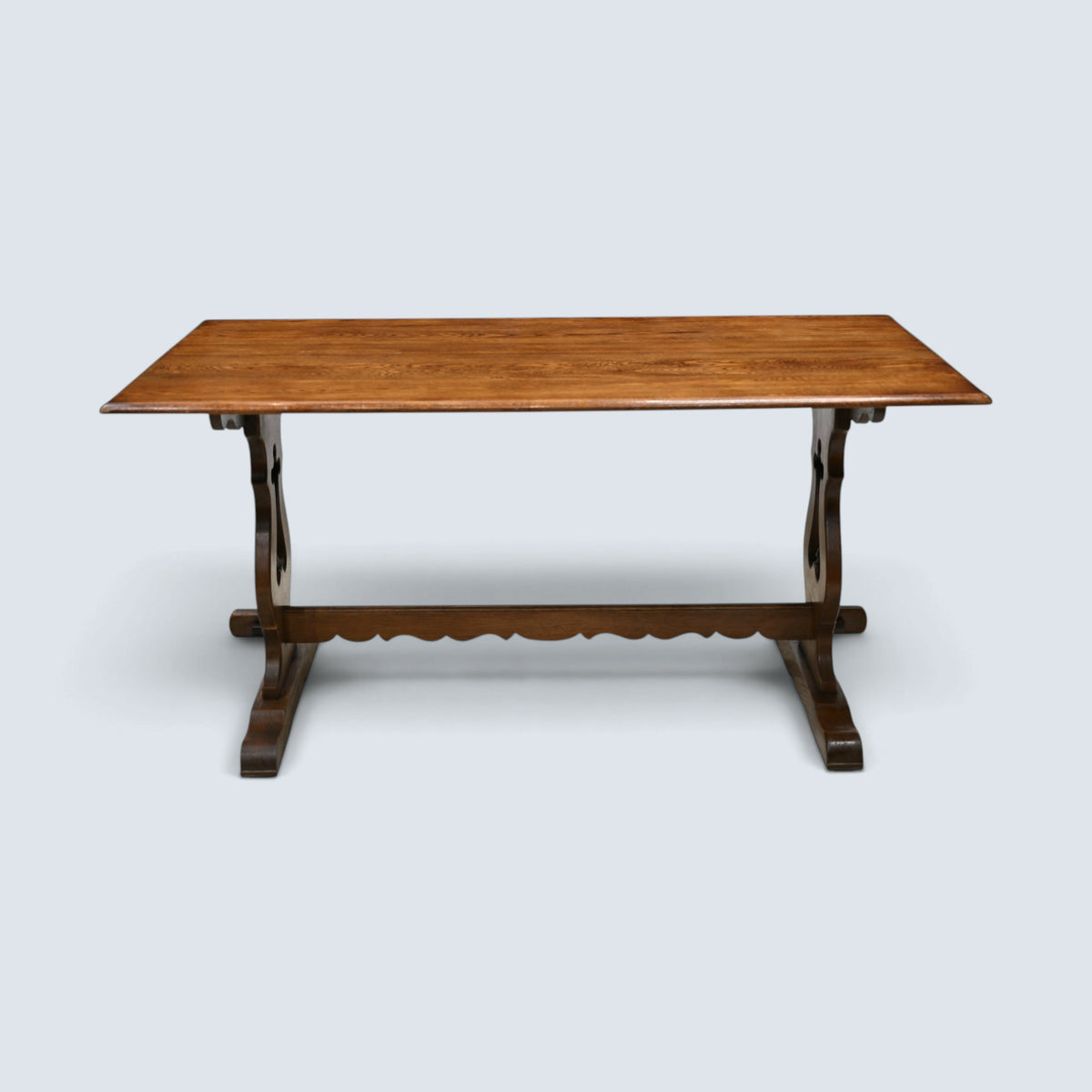 Old Charm Oak Dining Table Light Oak Finish Refectory Plank Top FREE UK Delivery