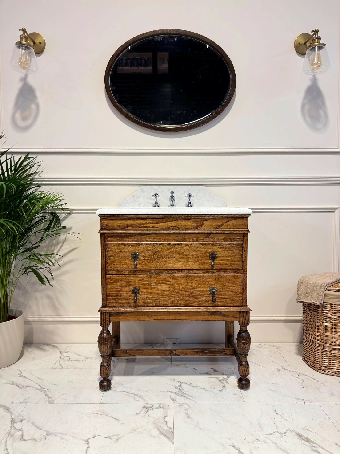 Vintage Vanity Unit Made to Order Vanity Unit Custom Made Bathroom Furniture Antique Traditional Bathroom Washstand Basin Unit