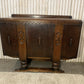 Vintage Art Deco Carved Wood Cabinet Sideboard 3 Doors 2 Drawers