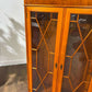 Yew Wood Display Cabinet With Glass Shelves