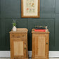 Pair Vintage Pine Bedside Cupboards Tables - Pot Cupboards - SKU 206 207
