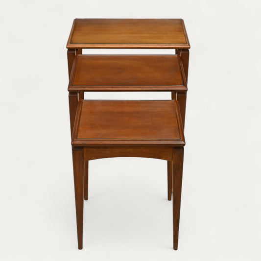 Retro Teak Nest Of Tables With Glass Tops Mid Century Modern FREE UK Delivery. SBR10563/0906E