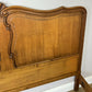 Bed Vintage French Louis XVI Oak Double Bed Frame Carved Headboard LOT 6373