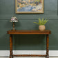 Antique Solid Oak Console Table - Medium Golden Finish