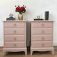 Stag minstrel pink bedside cabinets