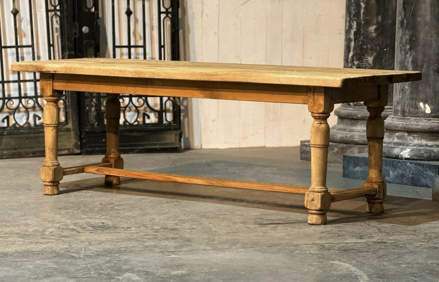 Characterful Bleached Oak Farmhouse Dining Table
