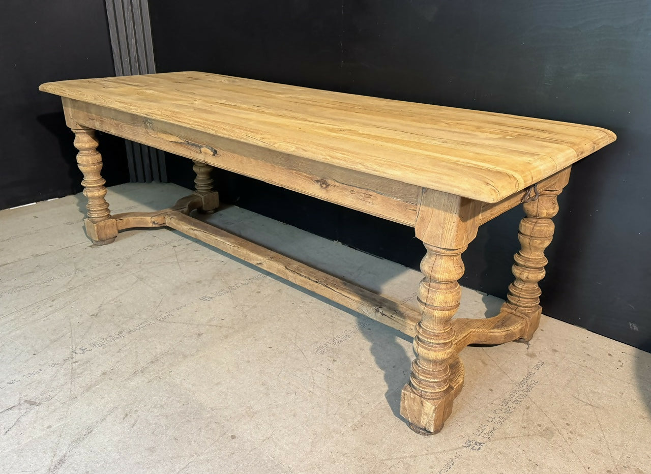French Oak Farmehouse Dining Table with 2 Drawers