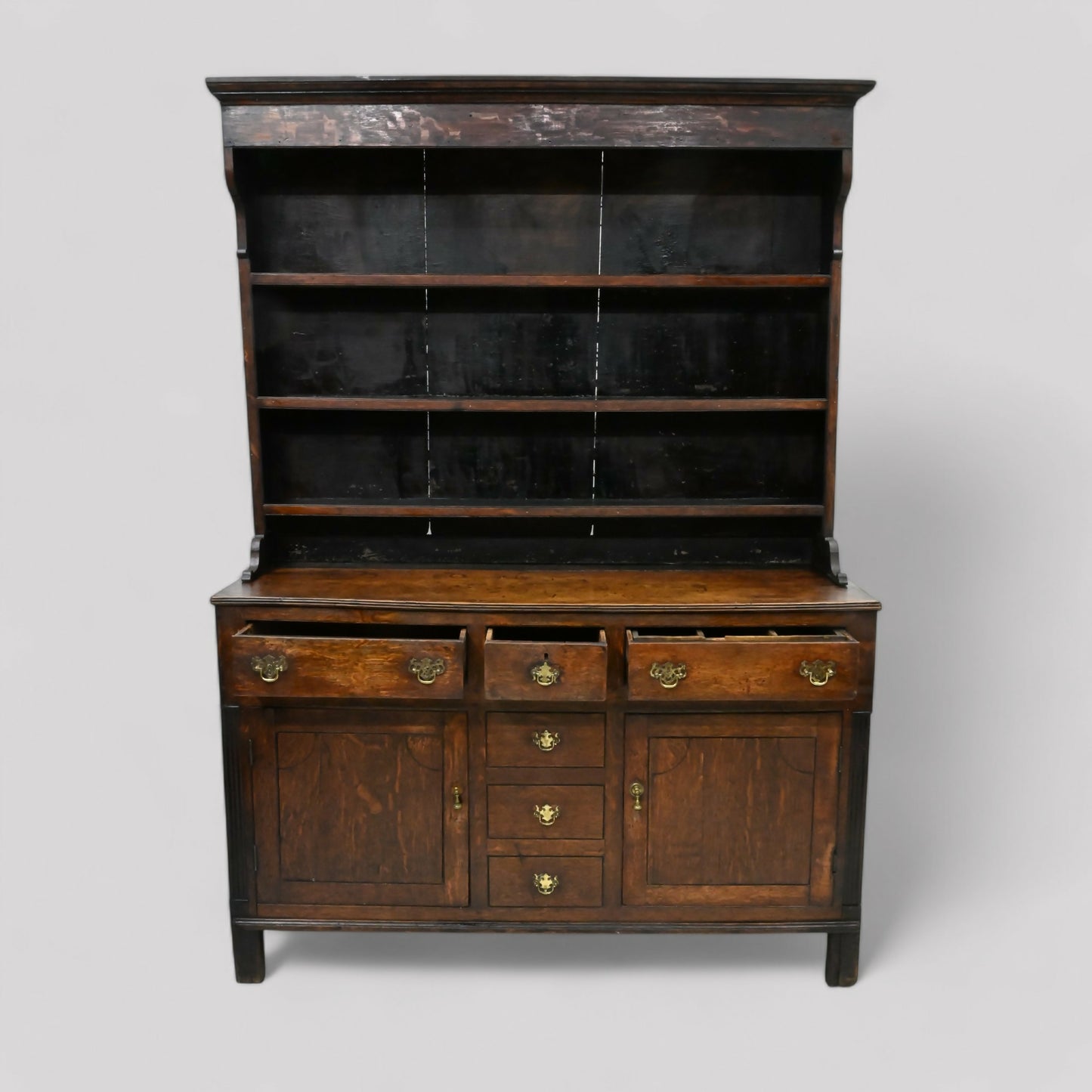 Georgian Oak Country Dresser Sideboard Shelves Drawers Cupboard FREE UK Delivery. SBR9825/2111D