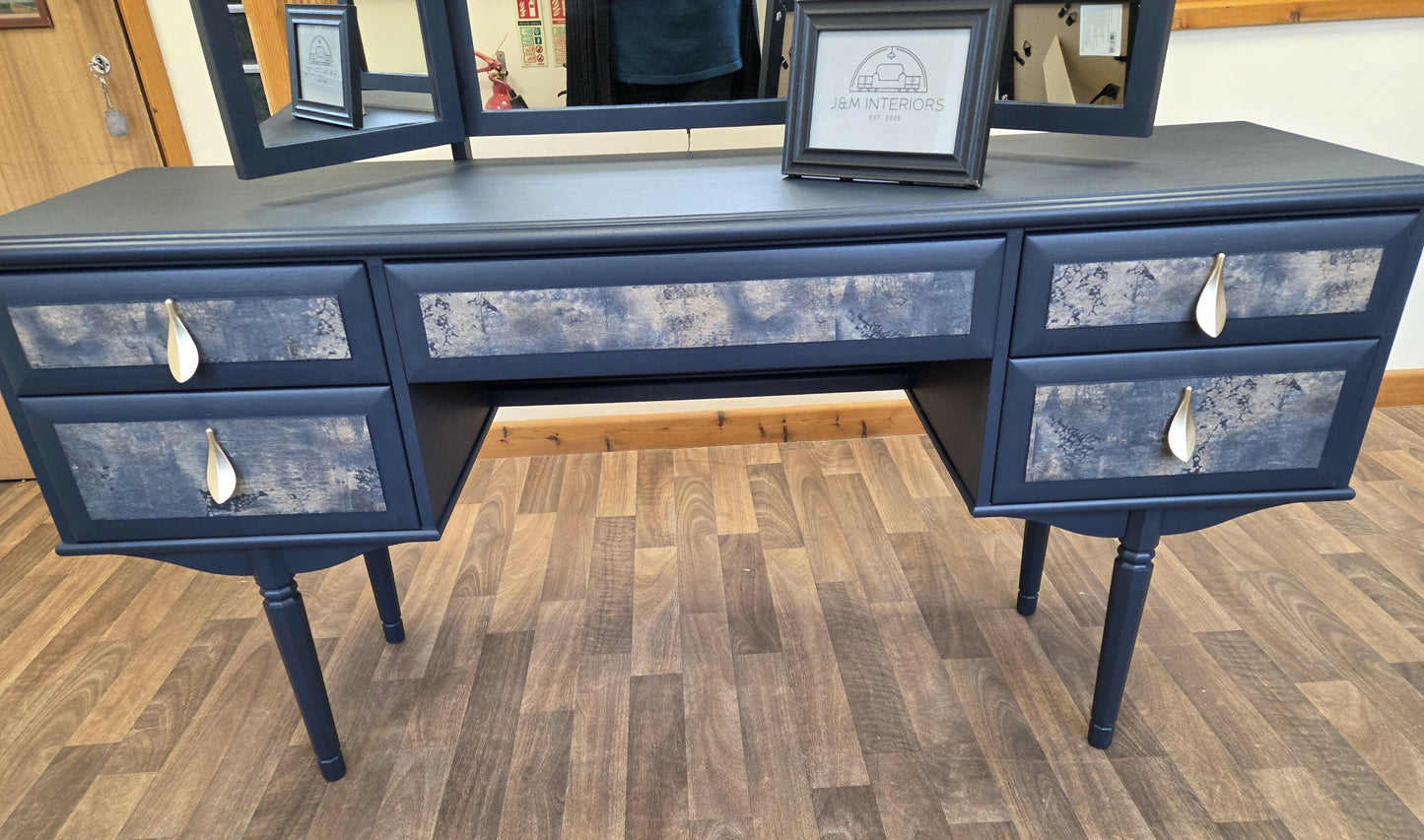 MEREDEW Triple Mirrored Dressing Table/Desk