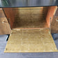 Mid Century Modern Sideboard, Dark Wood and Black Drinks Cabinet, Gold Interior, Original Handles, Crocodile Pattern TV Stand