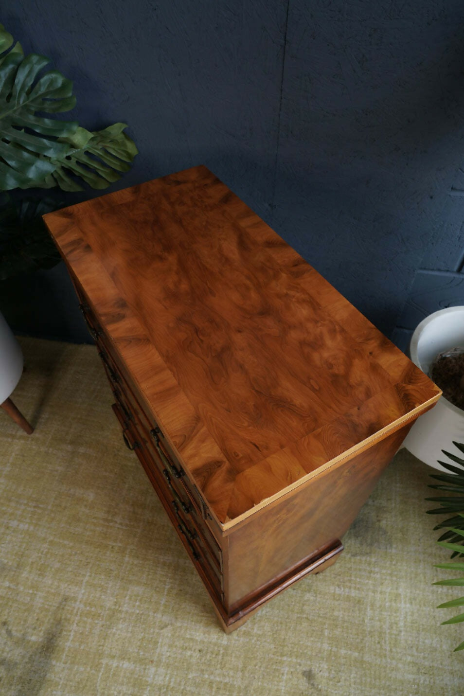 Vintage Yew Wood Bureau — Georgian Style Elegance