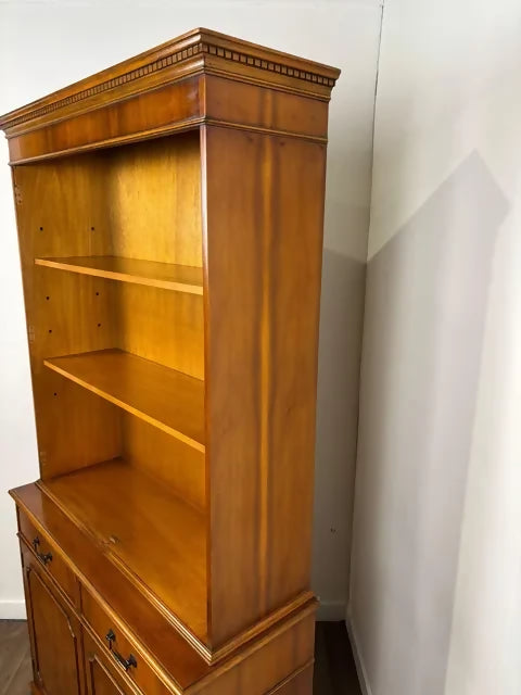 Reproduction Yew Wood Bookcase