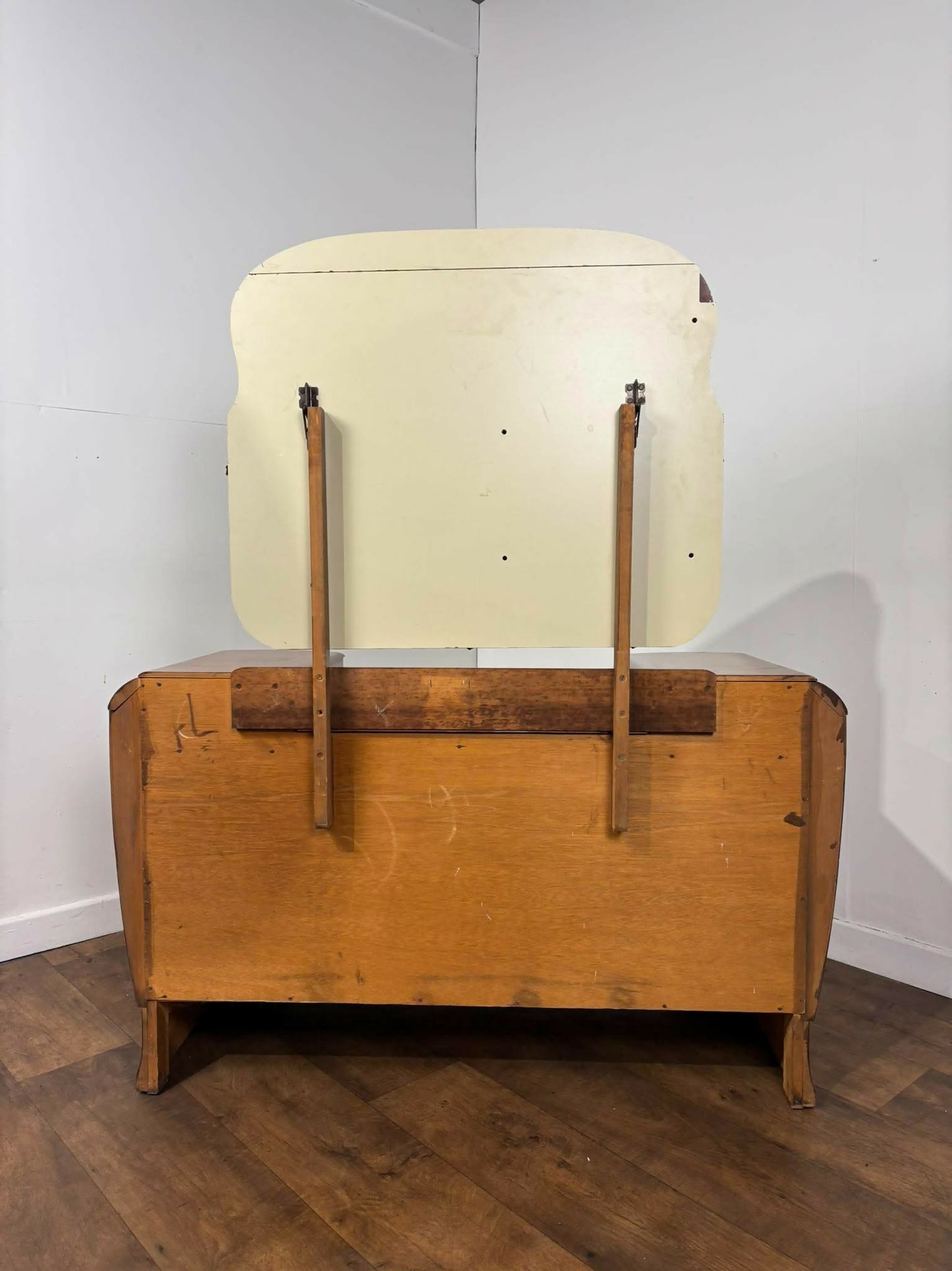 Vintage Walnut Veneered Dressing Table with Removable Mirror