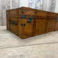 luxury tan leather coffee table trunk.