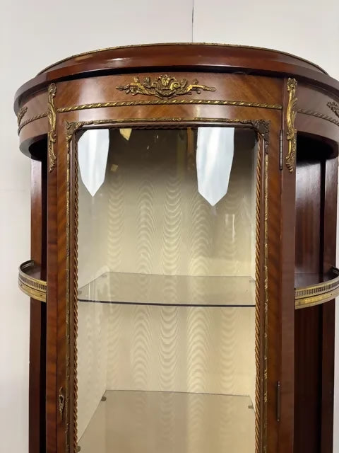 French Style Vitrine Display Cabinet with Gilt Metal Mounts