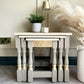 Oak Nest Of Tables | Hand Painted Side Tables Set | Solid Wood Living Room Furniture | Modern Traditional Nesting Tables