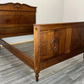 Bed Antique French Style Double Bed Wood Frame Carved Headboard LOT 3239