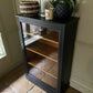 Vintage Black Painted Glazed Display China Cabinet Bathroom Cabinet