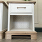 White Bedside Tables Pair | Solid Wood Nightstands with Drawer & Shelf | Hand Painted Vintage Side Tables | Bedroom Furniture Set