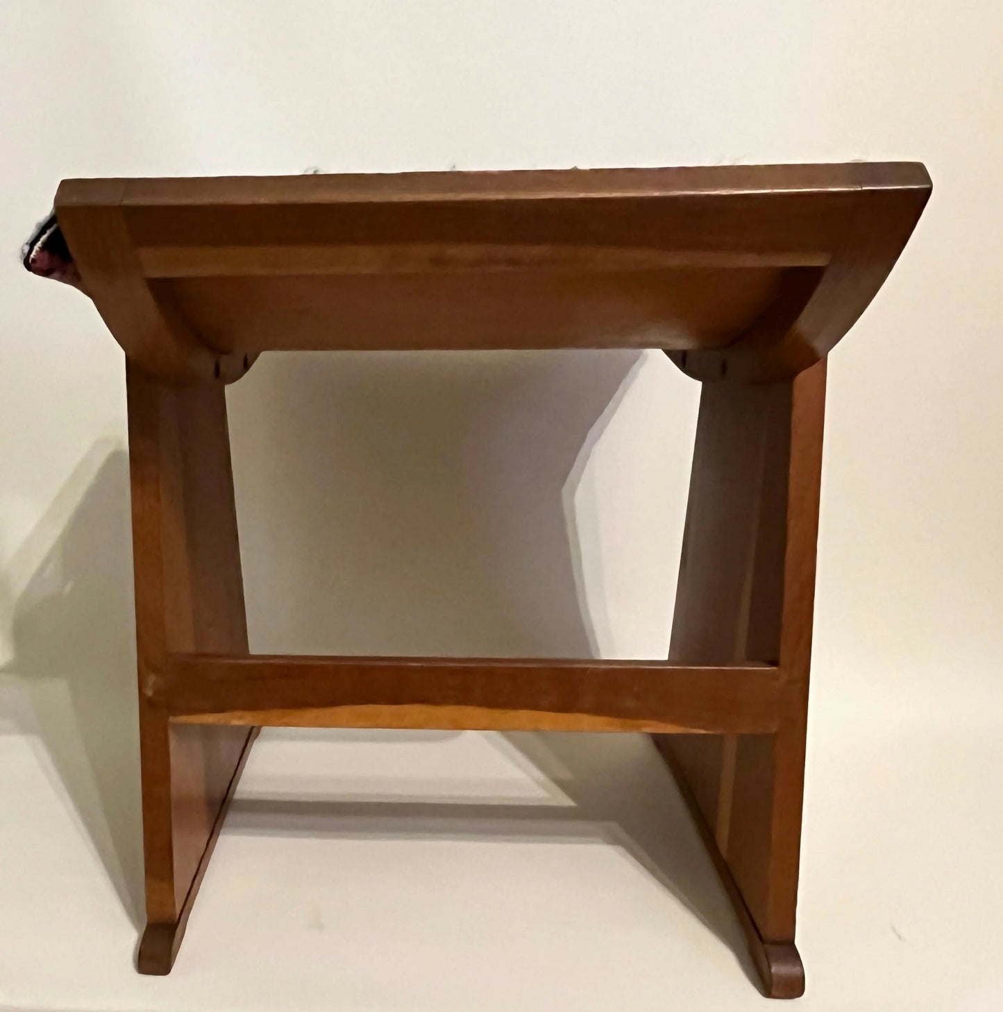Gomme Vanity Stool Arts & Crafts Oak Floral Embroidery Seat or Piano Stool
